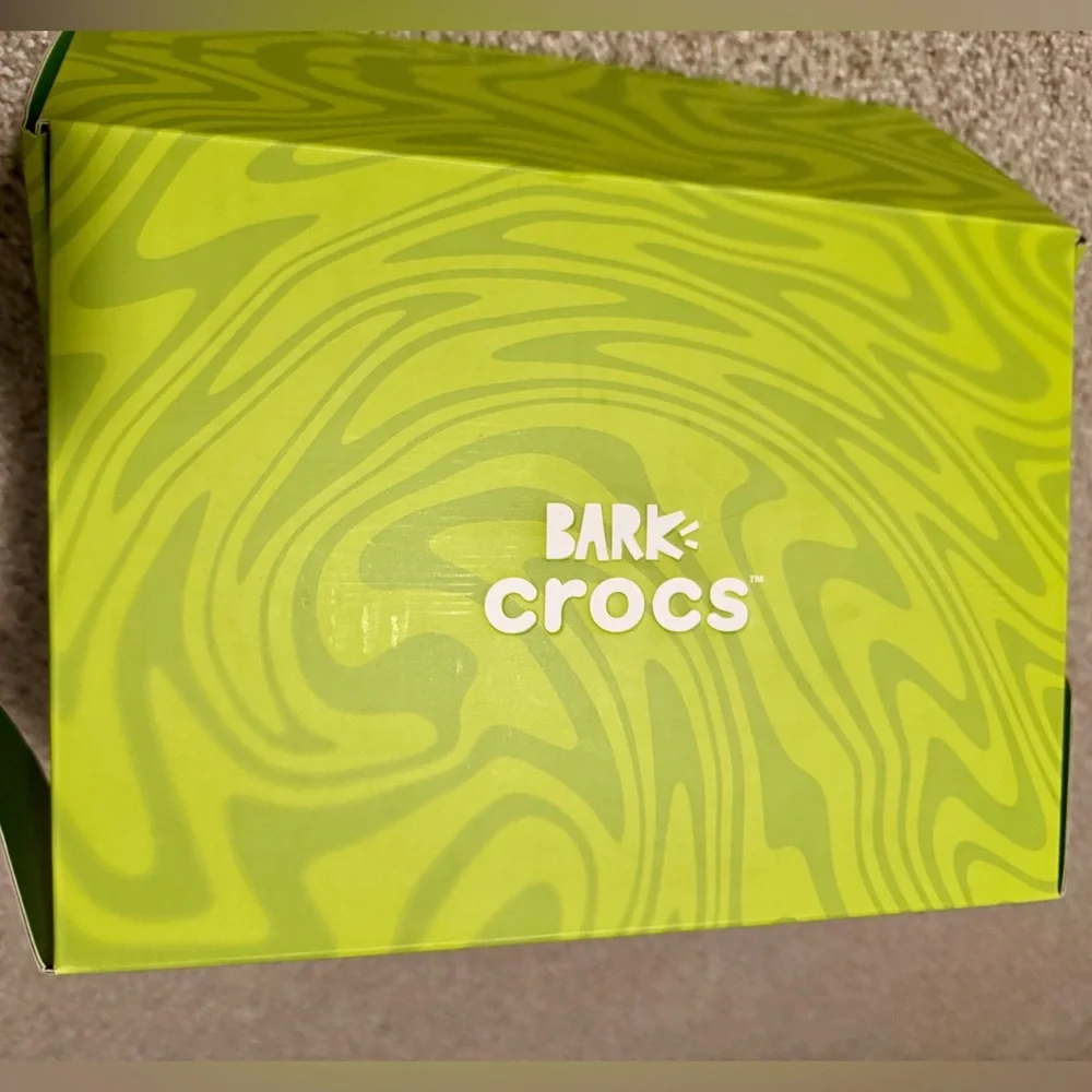 NEW NIB BARK Dog Crocs Limited Ed. Green Slime Swirl w/ Velcro Small S Small - Picture 16 of 16